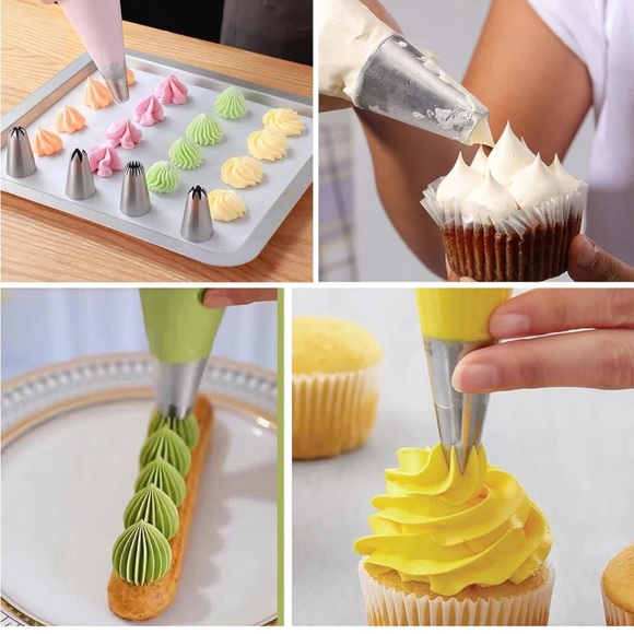 4-PCS Large Piping Tips Set, Stainless Steel Frosting Tips, for Decorating - Picture 4 of 4